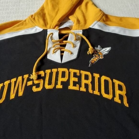 Champion Athletic Collegiate UW-Superior Hoodie LS Jersey Style Sz. L Sweatshirt - Picture 4 of 10